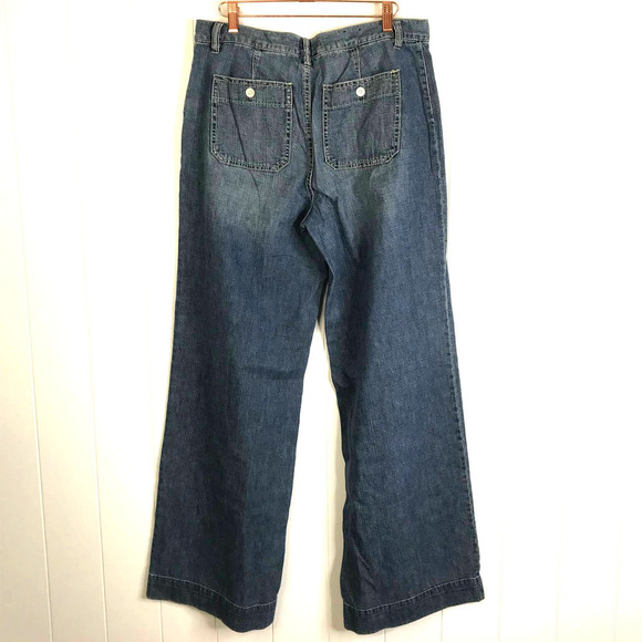 American Living 70's Vibe Patch Pocket Wide Leg Jeans SZ 10 - Picture 6 of 7